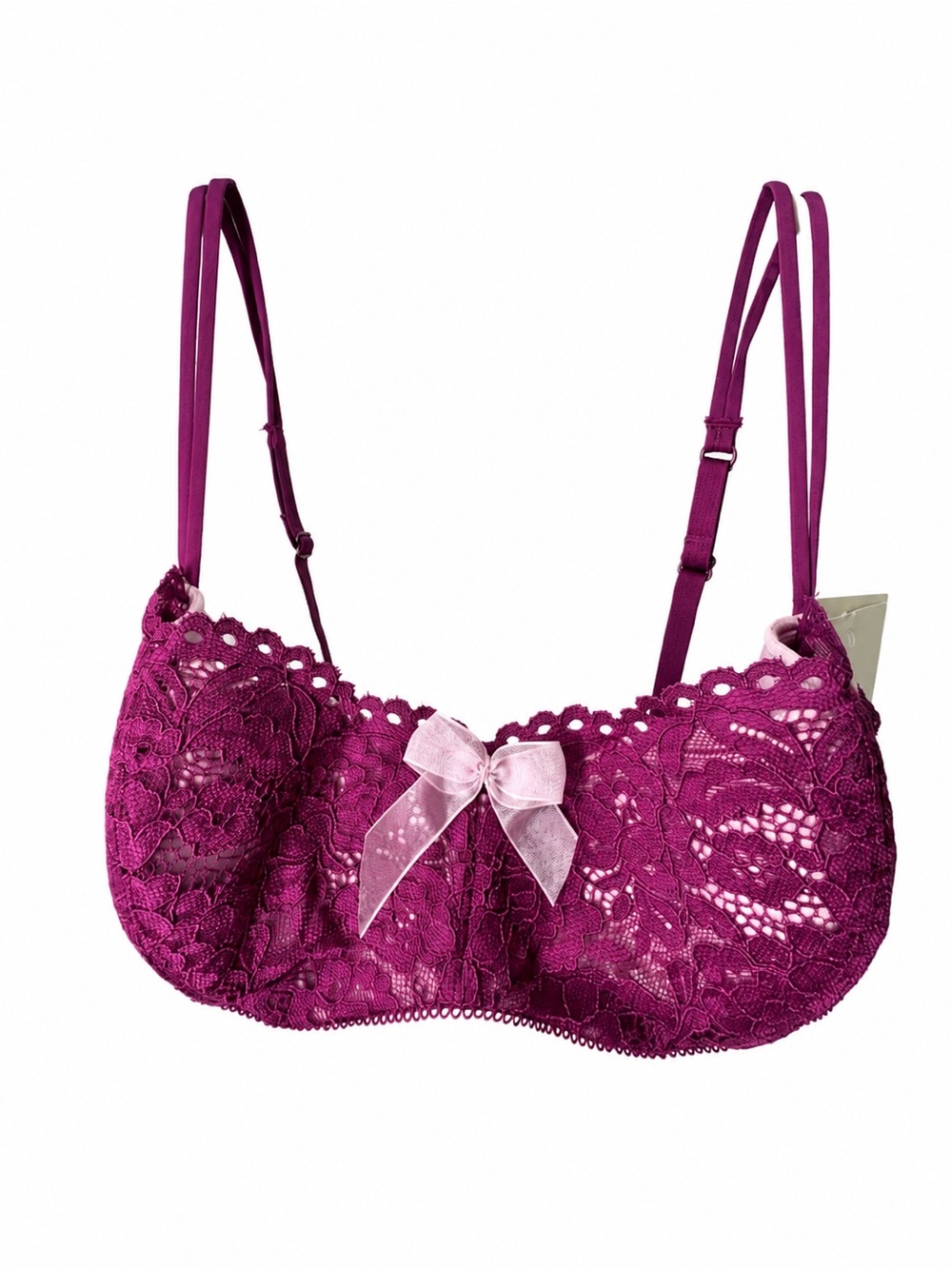 NWT b.tempt’d by Wacoal 32DD Plum Purple Floral Lace Underwire Bra